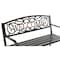 Gardenised Steel Outdoor Patio Garden Park Seating Bench with Cast Iron Welcome Backrest, Front Porch Yard Bench Lawn Decor QI003709 - alternate 3